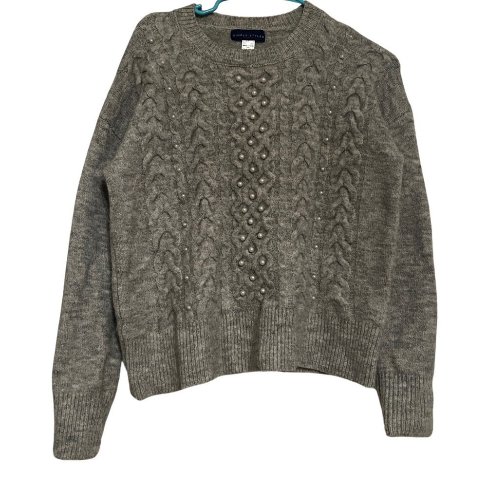 Women's Pearl Embellished Crewneck Sweater